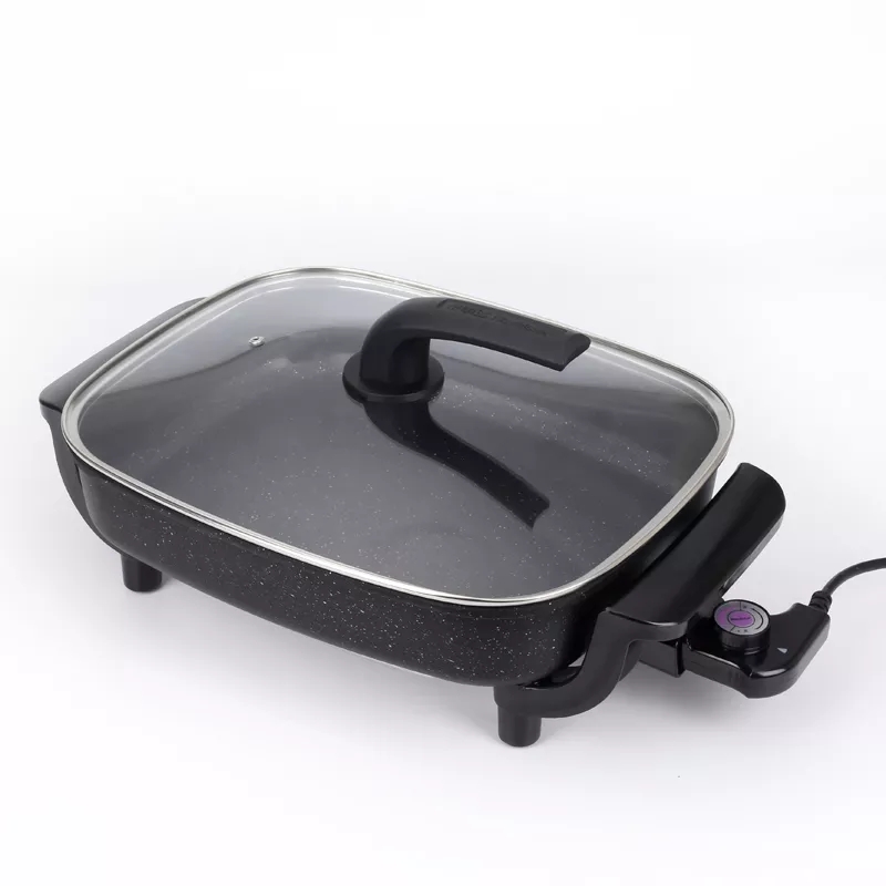 WZ-8042 New arrival kitchen multifunction temperature control 220v multi round electric frying pan and non-stick grill